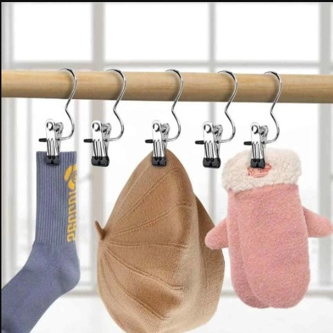 Stainless Steel Hangers with Clips - Rust-Proof Drying Hangers | Pack of 10