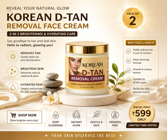 Korean D-Tan Removal Face Cream. ( Pack of 2) for glowing skin(50%off)