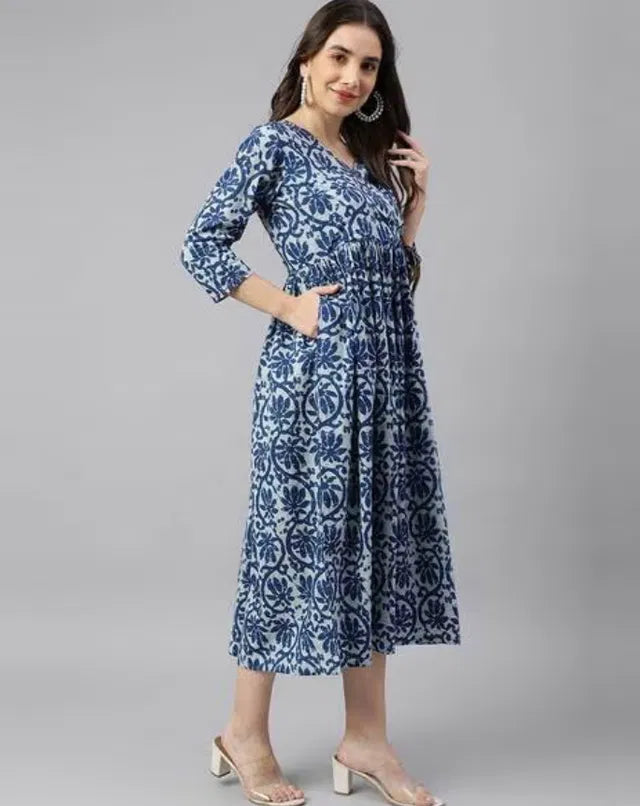 Women's Solid Cotton Gown – Comfortable Loose Fit Nightwear & Maternity Gown