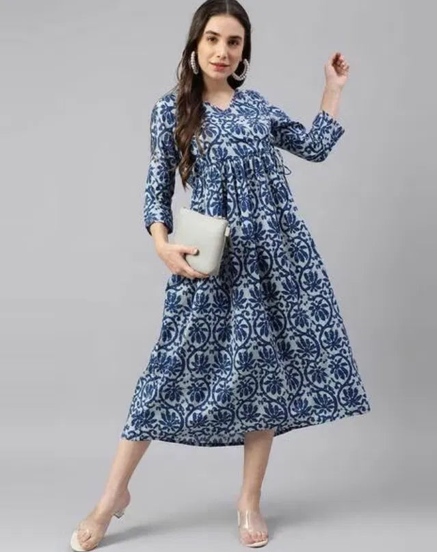 Women's Solid Cotton Gown – Comfortable Loose Fit Nightwear & Maternity Gown