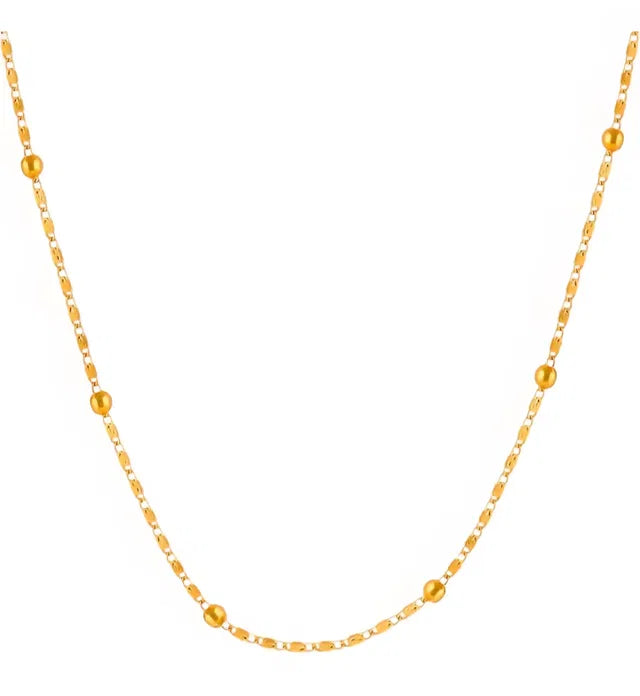 Women's Long Ball Chain Necklace | Artificial Metal Chain Jewellery