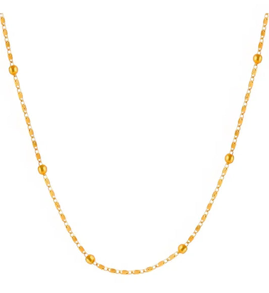 Women's Long Ball Chain Necklace | Artificial Metal Chain Jewellery