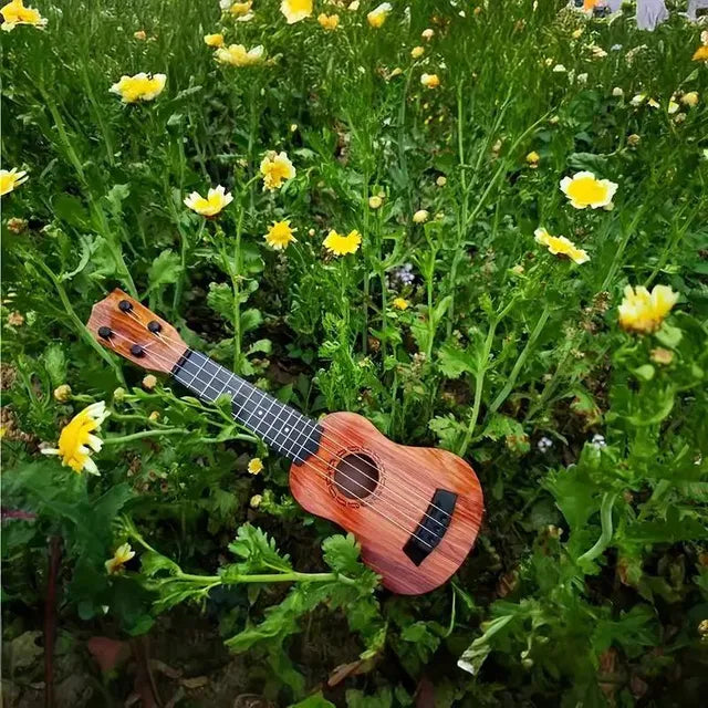 Mini Wooden Finish Guitar Toy for Kids | 4-String Musical Instrument