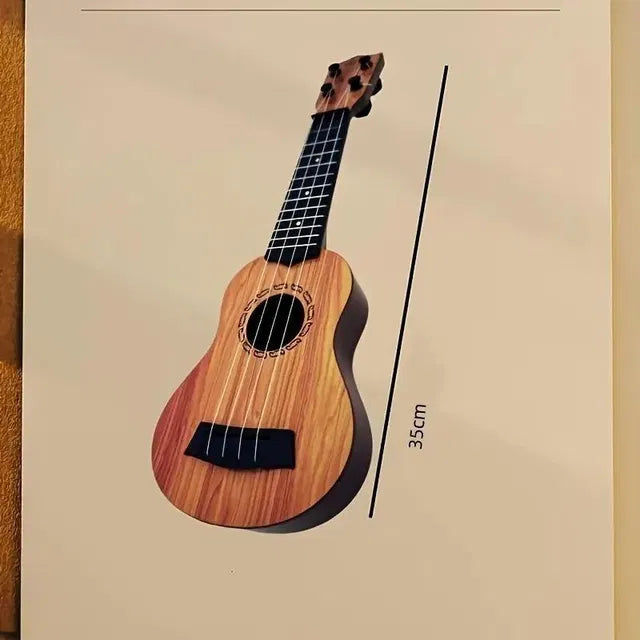 Mini Wooden Finish Guitar Toy for Kids | 4-String Musical Instrument