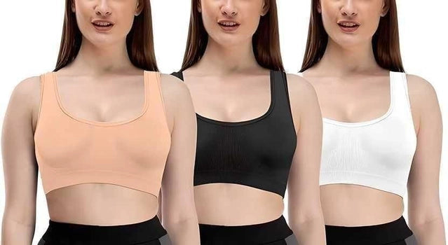 Women's Multicolor Air Bra – Soft Cotton Non-Wired Everyday Bra (Pack of 3)