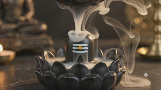 Backflow Dhoop Fountain – Lotus Smoke Waterfall Incense Holder (Free Dhoop Cones Included)